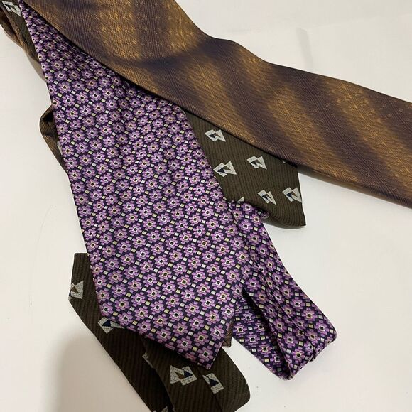 Lot of 3 Men’s Designer Silk Ties Giorgio Armani - Picture 7 of 8